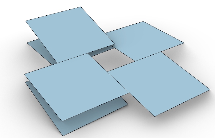 6 squares laying on top of one another in a spiral