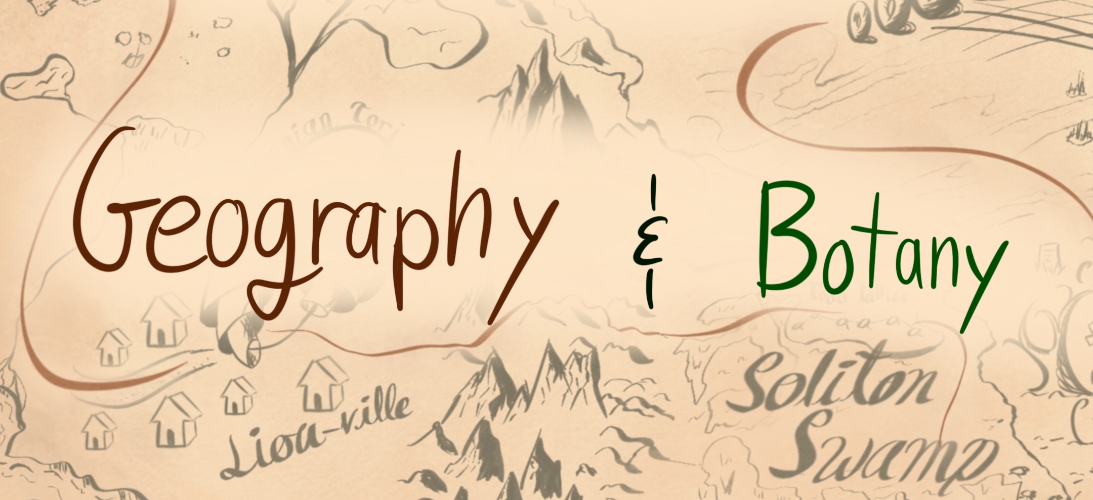Title slide. It says geograpghy and botany, overlated on a map