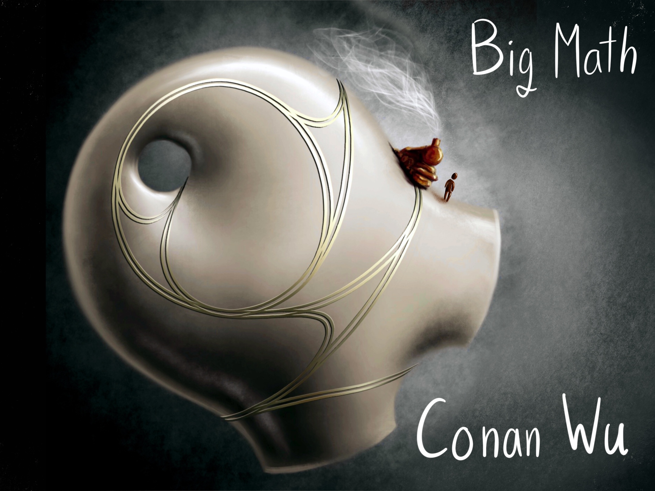 same as last picture, but theres a person standing next to the triain. This is labeled big math