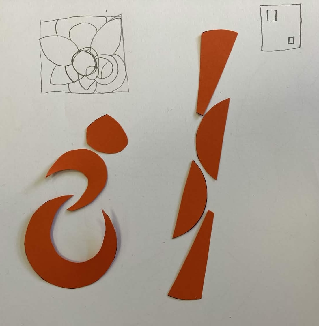 pieces of a circle rearranged in two ways