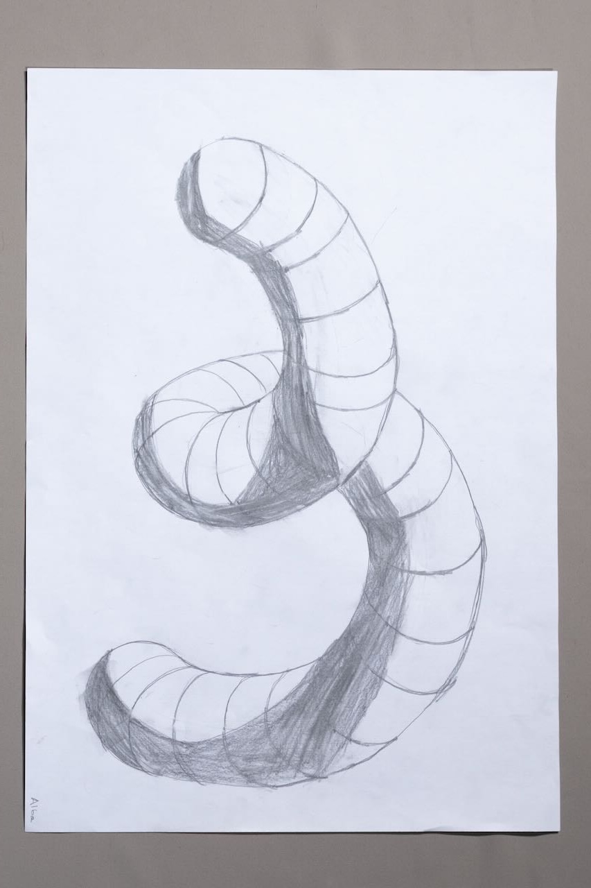 several spheres lying on the table, with drawings of spheres