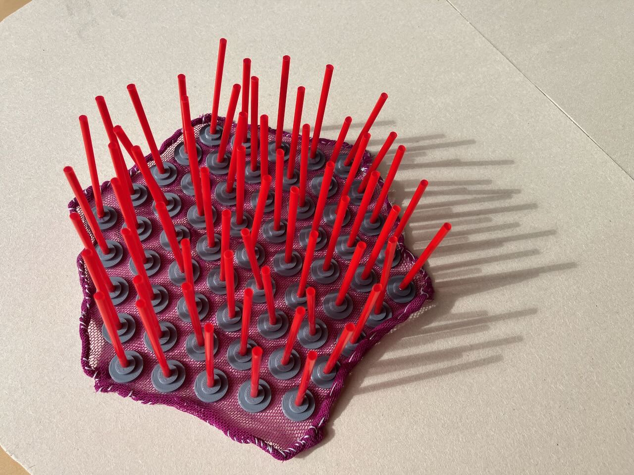 Normal cloth sitting on the table, all the vectors pointing rigth up