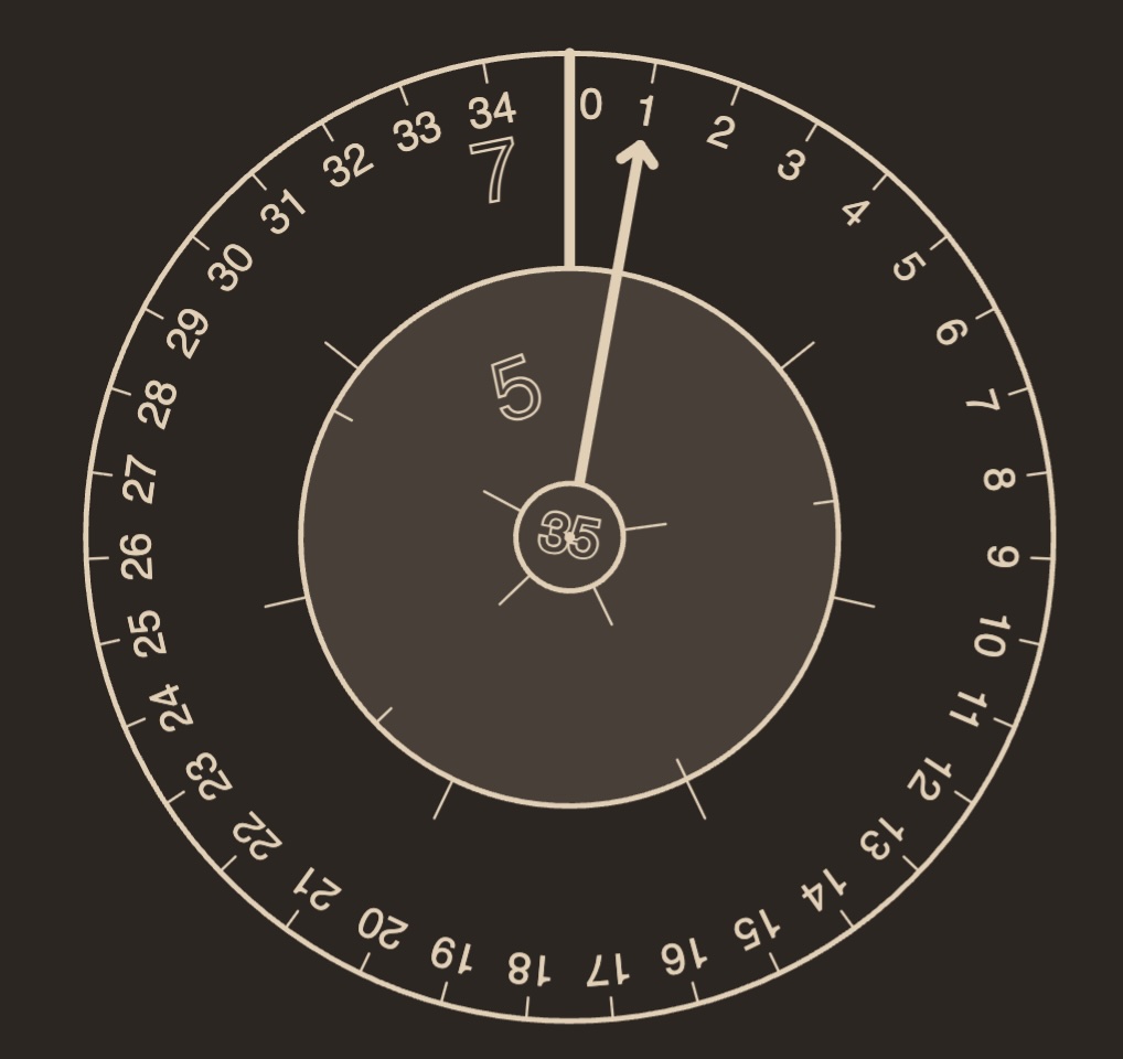 dial with all the inner number markings missing 