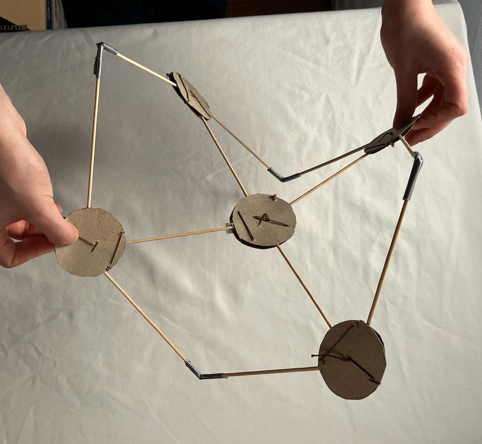 The same mockup as before, with two outside edges twisted.