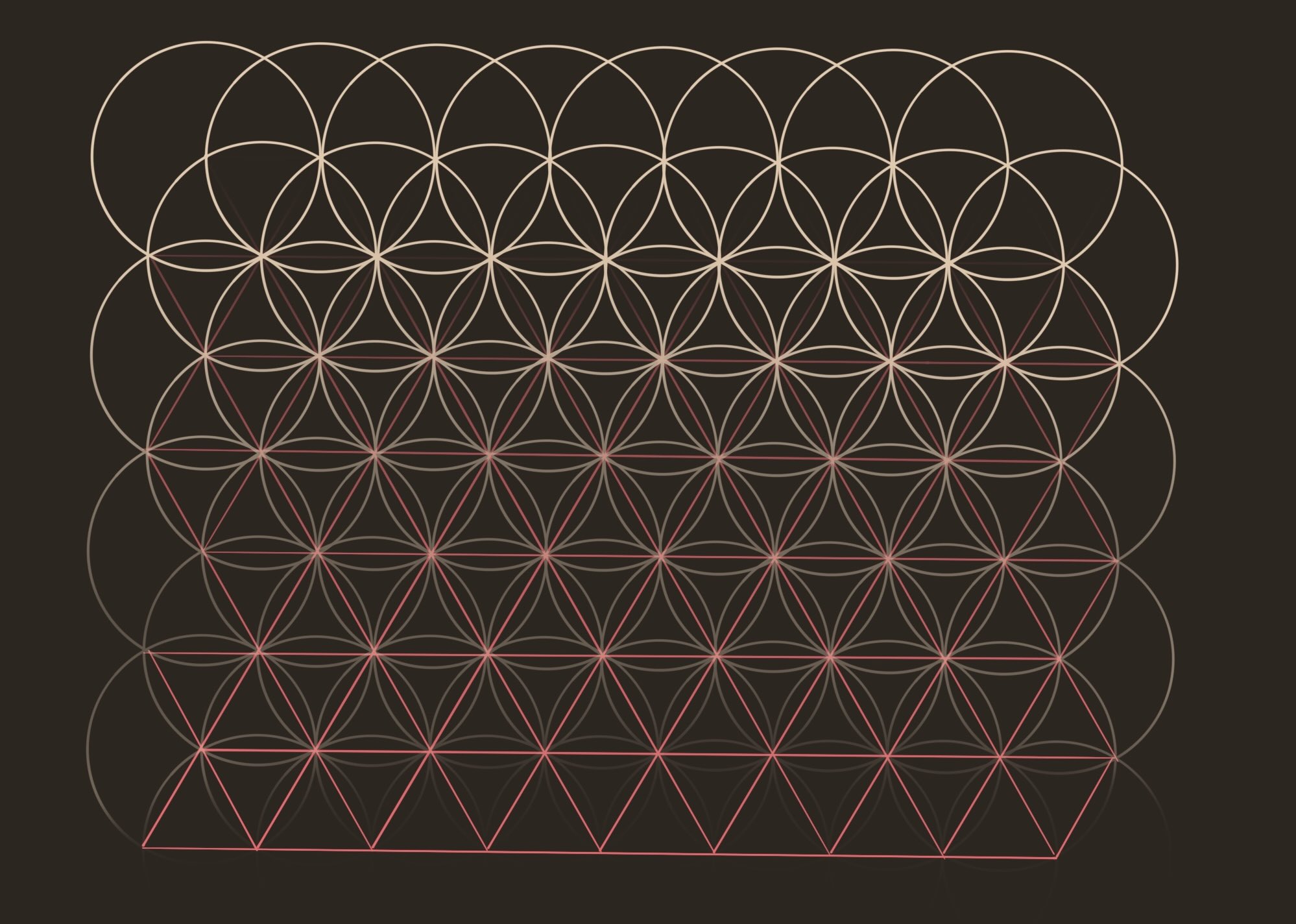 An grid of many many circles