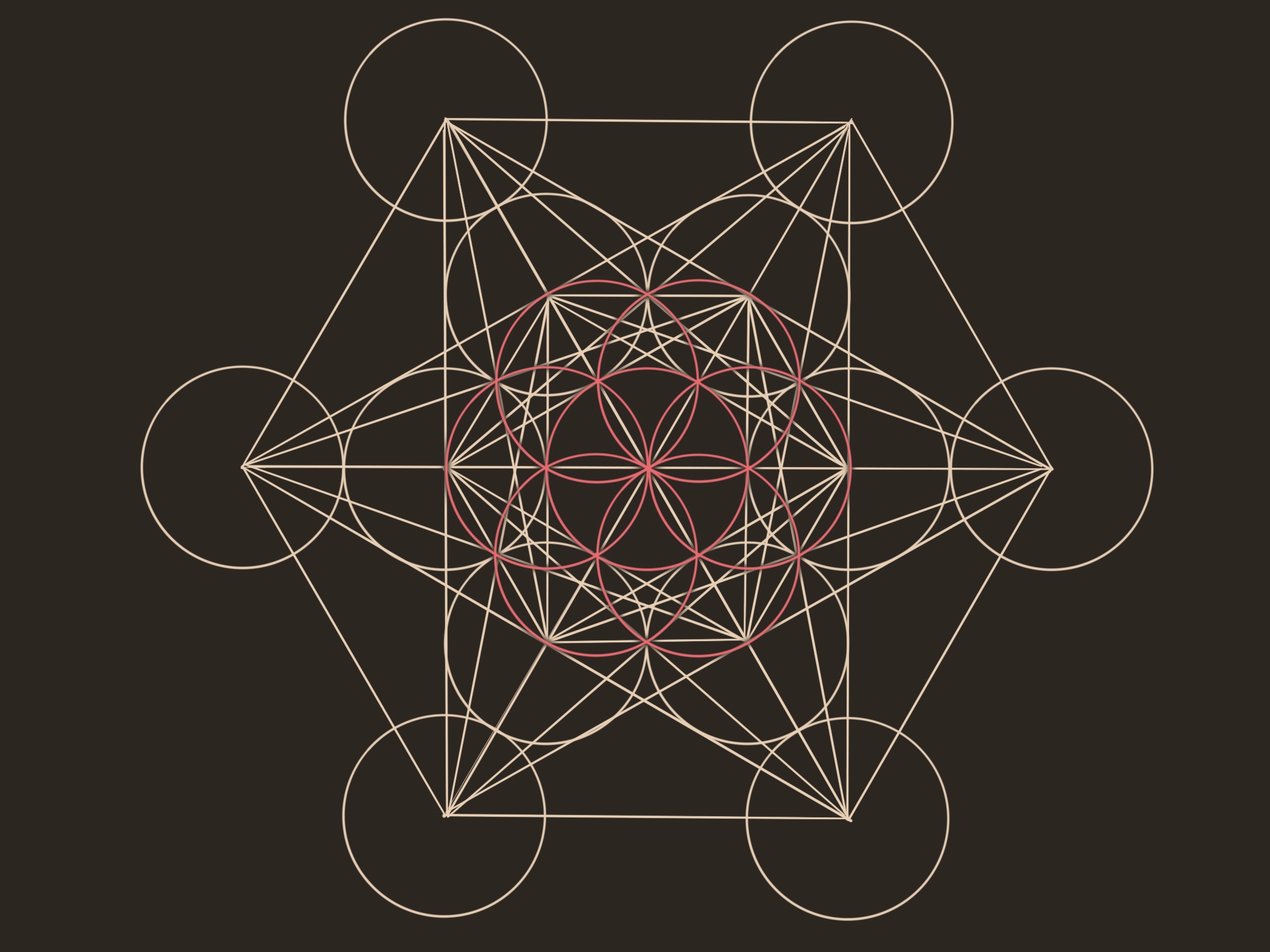 a geometric set of lines created atop the seed of life