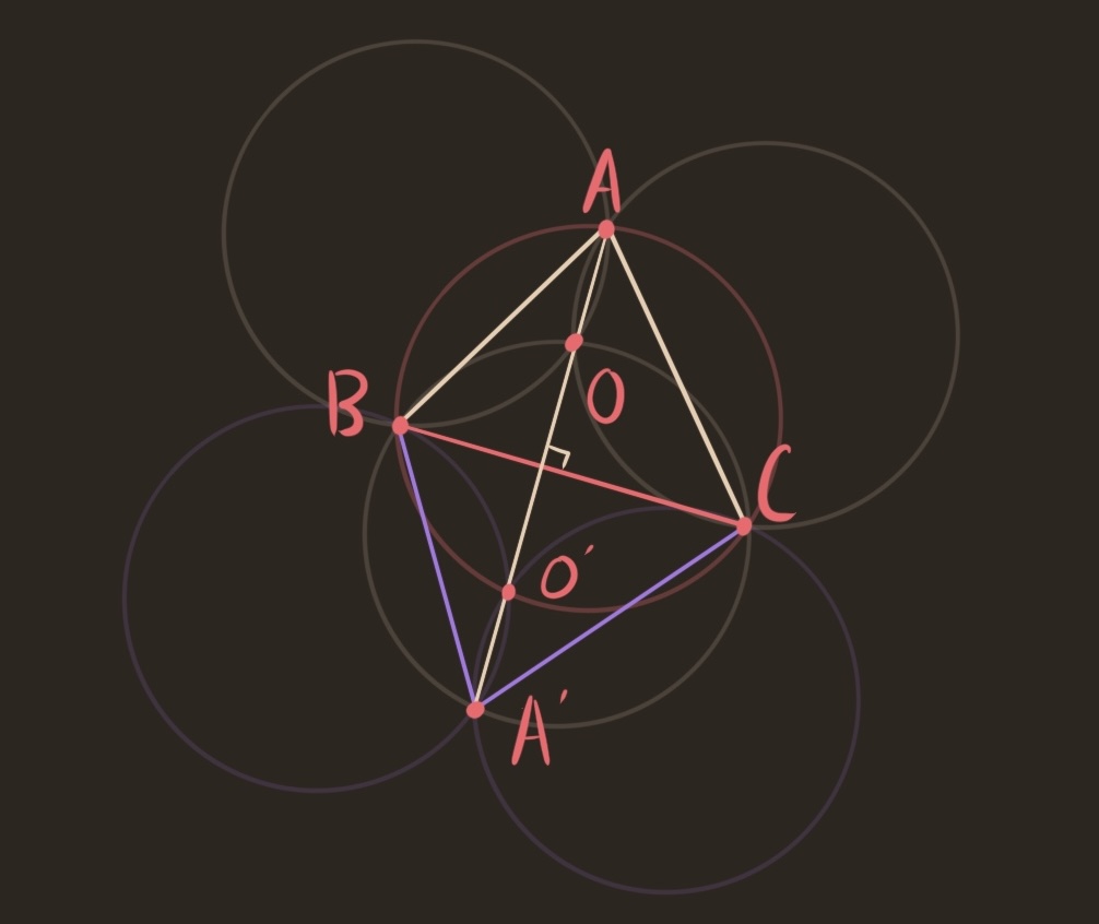 underlying triangles of the circles of the contorted seed. Expanding the seed by one layer reflects the triangle.